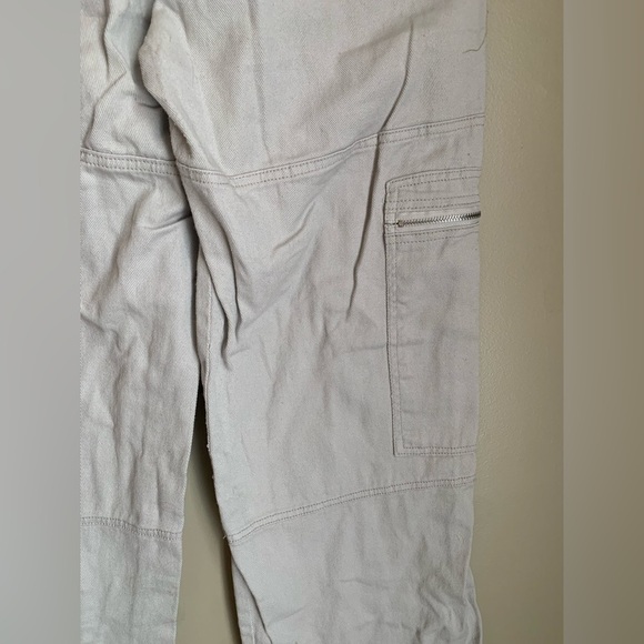 Los Angeles Sixty Six Off White tan Wide Leg Light Weight Cargo Pants Size 9 - Picture 8 of 10